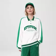 Imagen de Semir 2024 POLO mujer de gran tamaño letra impresa Color contrastante moda deportiva básica nueva primavera Tops camisa