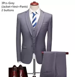 Trajes de boda para hombres Blazers 3 piezas boda negocios 2 conjuntos chaleco pantalones abrigos chaquetas clásicas completas de lujo formales