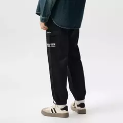 Semir pantalones casuales hombres ropa de trabajo suelta primavera cordón estilo deportivo pantalones con puños pantalones largos estampados de moda cepillados