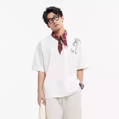 Semir-Camiseta de manga corta con estampado bordado para hombre, Top holgado de media manga con sensación fresca de verano para aspecto informal y elegante, 2025 - Eleganzie