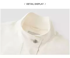 Semir-ropa de abrigo para mujer, chaqueta holgada con hombros caídos y cuello levantado, nueva chaqueta con estampado de letras, primavera 2024 - comprar en línea