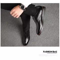 Zapatos de cuero transpirables para hombre, suela suave de cuero negro, zapatos informales formales de negocios para padrinos de boda, primavera y otoño
