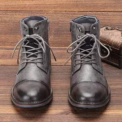 Talla 7-13 Botines para hombre Botas de cuero para hombre Bota de marca para hombre # AL605 - Eleganzie