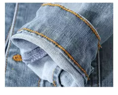 Nueva chaqueta vaquera de algodón informal para hombre de primavera, abrigo vaquero azul Retro lavado ajustado a la moda de estilo clásico, ropa de marca masculina