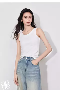 TOYOUTH mujeres camisetas sin mangas 2025 primavera nuevo Color contrastante cintura delgada chaleco sin mangas - tienda en línea