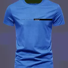 Camiseta deportiva informal de algodón puro 100% de verano para hombre, camiseta holgada de gran tamaño con estampado de letras simples y cuello redondo, camiseta de manga corta - buy online