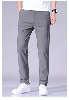 2025 Joggers de verano para hombre, tela fina de seda de hielo, pantalones casuales elásticos de cuatro lados, pantalones Cargo, ropa de calle, pantalones de chándal - online store