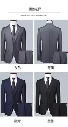 Traje de negocios de moda para hombre, Blazer, chaleco y pantalones, informal, Formal, profesional, Boutique, para boda, 3 piezas, M-6XL, 2024 - Eleganzie