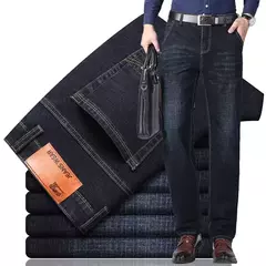Pantalones vaqueros elásticos de Ajuste Recto para hombre, pantalones vaqueros suaves de color negro, 2023 en internet