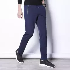 MRMT 2024 nuevos pantalones de primavera y otoño para hombre, pantalones de ocio de algodón de Color puro para hombre, pantalones elásticos con cremallera y bolsillo on internet