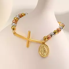 Pulsera de San Benito con Cruz – Protección y Fe en Acero Inoxidable - comprar en línea