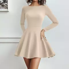 Mia Muse Vestidos de mujer para todas las estaciones, minivestidos informales negros decentes de manga larga con cuello redondo - comprar en línea
