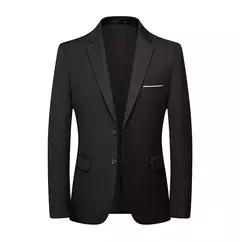 Image of Blazer de moda para hombre, traje Formal profesional ajustado de Caballero de boda, informal de negocios, Color sólido, estilo británico