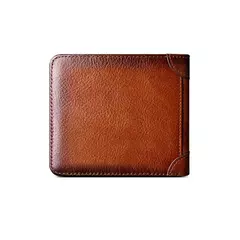 Cartera corta triple con protección RFID para hombre, monedero con Clip para billetes de cuero genuino de vaca Horizontal, regalos - comprar en línea