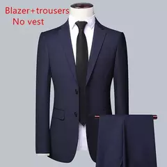 Traje de negocios de Color sólido para hombre 2025, moda de alta calidad para banquete, boda, tendencia, novio, padrino individual 3/2/1 - buy online