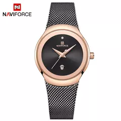Reloj NAVIFORCE, relojes de cuarzo a la moda para mujer, reloj de pulsera resistente al agua de acero inoxidable para mujer, reloj Simple para chica, reloj femenino - tienda en línea