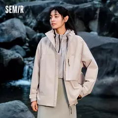 Semir-Chaqueta de viento para hombre, abrigo holgado y cómodo con capucha, a prueba de tres capas, textura de moda, Primavera, 2024