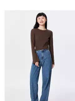 Semir-Camiseta de manga larga para mujer, camisa de fondo cómoda, ajustada, se puede usar fuera - Eleganzie