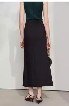 Image of AMII falda minimalista sirena para mujer 2025 primavera nueva elegante Oficina señora sólido longitud media faldas elásticas delgadas 12521065