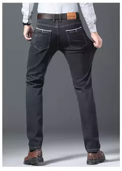 Pantalones vaqueros ajustados de talla grande 28-40 para hombre, pantalones suaves avanzados clásicos informales a la moda, pantalones elásticos que combinan con todo de marca para hombre on internet