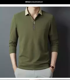 Camisa polo para hombre, novedad de verano, polo de manga larga de alta calidad para hombre, polo informal de negocios a rayas de algodón para hombre, talla M-4XL 302 on internet