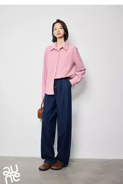 TOYUTH-Blusa Vintage de pana para mujer, camisa de manga larga con cuello vuelto, ropa de trabajo, Tops, Otoño, 2024 - tienda en línea