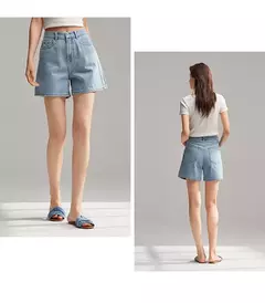 Semir-pantalones cortos holgados para mujer, Shorts sencillos e informales, versátiles y a la moda, estilo Ins, novedad de verano 2024 - comprar en línea