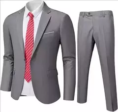 Traje elegante para hombre para boda, 3 piezas, 2 conjuntos, Blazers, chaquetas completas, chaleco, pantalones, abrigos de lujo a la moda, traje clásico Formal 2025 - comprar en línea