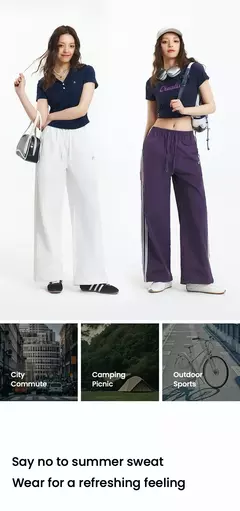 Imagen de Semir pantalones casuales para mujer que absorben la humedad ajuste relajado pierna ancha 2025 nuevo verano sensación fresca protección solar pantalones largos