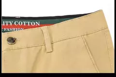 Pantalones informales 97% algodón para hombre, moda de otoño, cómodos, elásticos, ajustados, rectos, de negocios, negro, verde militar, caqui - online store