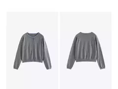 TOYOUTH-suéter de punto para mujer, cárdigan de manga larga con botones y cuello redondo, Color contrastante, novedad de otoño, 2024