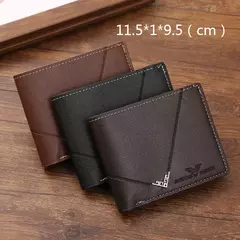 Imagen de Cartera delgada con Clip para dinero para hombre, tarjetero para tarjetas de crédito, tarjetero informal de cuero para hombre, monederos cortos con múltiples tarjeteros, billetera plegable para hombre de negocios