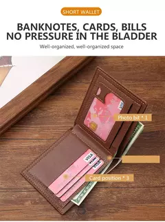 Cartera delgada con Clip para dinero para hombre, tarjetero para tarjetas de crédito, tarjetero informal de cuero para hombre, monederos cortos con múltiples tarjeteros, billetera plegable para hombre de negocios - comprar en línea