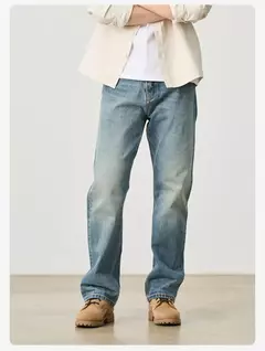 SIMWOOD 2025 primavera nuevo suelto Relax 13,5 oz 100% tela de algodón lavado Vintage Jeans hombres pantalones vaqueros de alta calidad - online store