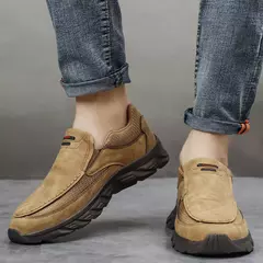 Zapatos informales de cuero para hombre, mocasines transpirables, zapatillas de deporte para hombre, calzado plano de cuero cómodo, zapatillas de deporte para hombre 2024 - comprar en línea