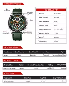 Image of NAVIFORCE 2025 nuevos relojes originales para hombres marca de lujo reloj cronógrafo deportivo reloj de pulsera de cuarzo resistente al agua de Cuero militar