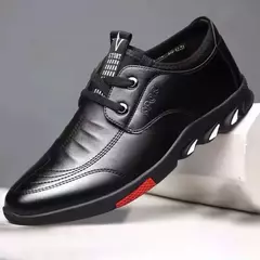 Zapatos de cuero para hombre 2024, zapatos de plataforma cómodos a la moda para hombre, zapatos ligeros sin cordones para exteriores, zapatos de cuero informales para hombre en internet