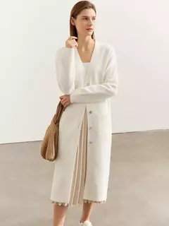 AMII-suéter minimalista para mujer, cárdigan con cuello en V, diseño de botones artísticos, ropa de punto larga holgada, Tops 2022, invierno, 12241079