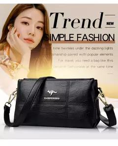 Bandolera de cuero suave con hilo de dos capas, bolso cruzado de lujo para mujer, bolsos pequeños a cuadros para mujer y bolso de mano, bolso principal - Eleganzie