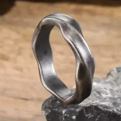 Vnox 2025 Nuevo anillo Mobius para hombres y niños, banda para el dedo de acero inoxidable trenzado oxidado, regalo de aniversario de amor sin fin retro para él - tienda en línea