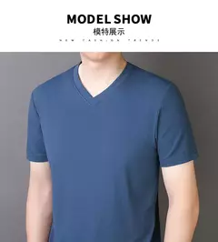 Camiseta de seda de hielo para hombre, camisa de manga corta elástica para Fitness, informal, secado rápido, 6XL, 7XL, 8XL, novedad de verano, 2309 - Eleganzie
