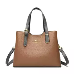 Bolsos de viaje de 3 capas para mujer, bandolera de mano de cuero Pu suave de canguro de alta calidad, bandolera - comprar en línea