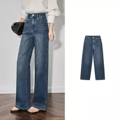 TOYOUTH-pantalones vaqueros de mezclilla para mujer, pantalón de pierna ancha, versátil, bordado, a la moda, primavera 2025 - Eleganzie