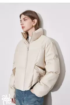 TOYOUTH-abrigo de plumón para mujer, chaqueta informal con cremallera y cuello levantado, plumón de pato blanco 20224, otoño e invierno, 90% - Eleganzie