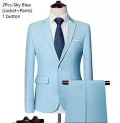 Trajes para hombres elegantes, Blazers de 3 piezas, 2 conjuntos, chaquetas de boda, chaleco, pantalones, moda de lujo, traje completo clásico, traje Formal 2025 - Eleganzie