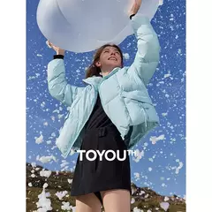 TOYOUTH-abrigo de plumón para mujer, chaqueta informal con cremallera y cuello levantado, plumón de pato blanco 20224, otoño e invierno, 90%