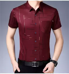 Camisa de manga corta informal de negocios para hombre, Top resistente a las arrugas sin hierro, fácil cuidado, ajuste cómodo para oficina y trabajo on internet
