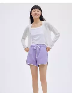 Semir-pantalones cortos de dormir para mujer, calzas blancas de estilo deportivo informal, delgadas y sueltas, para el hogar, Verano - Eleganzie