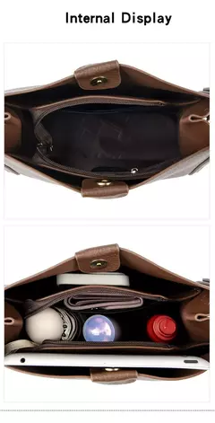 Imagen de Bolsos de mano con asa superior para mujer, bolso de piel sintética de alta calidad, bolso de hombro tipo bandolera para mujer, bolso informal mediano KAIDIFEINIROO 2025