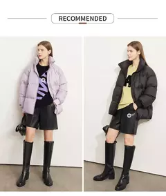 Image of AMII minimalista 2024 nueva chaqueta de plumas para mujer abrigo de pan sólido corto mujer calidad moda suelta prendas de vestir exteriores de invierno 12344023